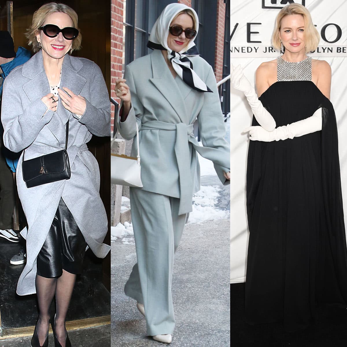 Naomi Watts channels modern Jackie O chic, stepping out in sleek pumps and refined heels during the Love Story: John F. Kennedy Jr. Carolyn Bessette FX press tour in New York City on February 5, 2026, and again at the series premiere at Carnegie Hall on February 3, 2026