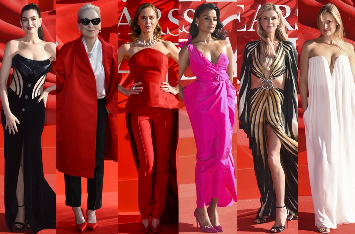 Anne Hathaway, Meryl Streep, Emily Blunt, Simone Ashley, Nicky Hilton, and Bar Refaeli showcase their best fashion foot forward as they attend the European Premiere of The Devil Wears Prada 2 at Leicester Square in London, England