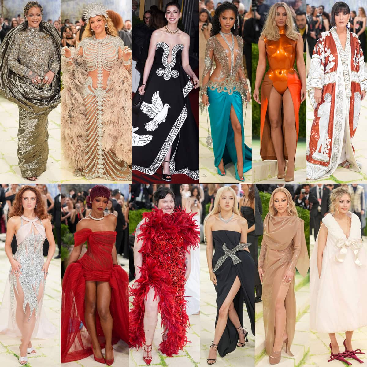 Rihanna, Beyonce, Anne Hathaway, Tyla, Kim Kardashian, and more, stand out in striking heels from Amina Muaddi, Roger Vivier, Valentino, Christian Louboutin, Manolo Blahnik, Miu Miu, Saint Laurent, and Marc Jacobs