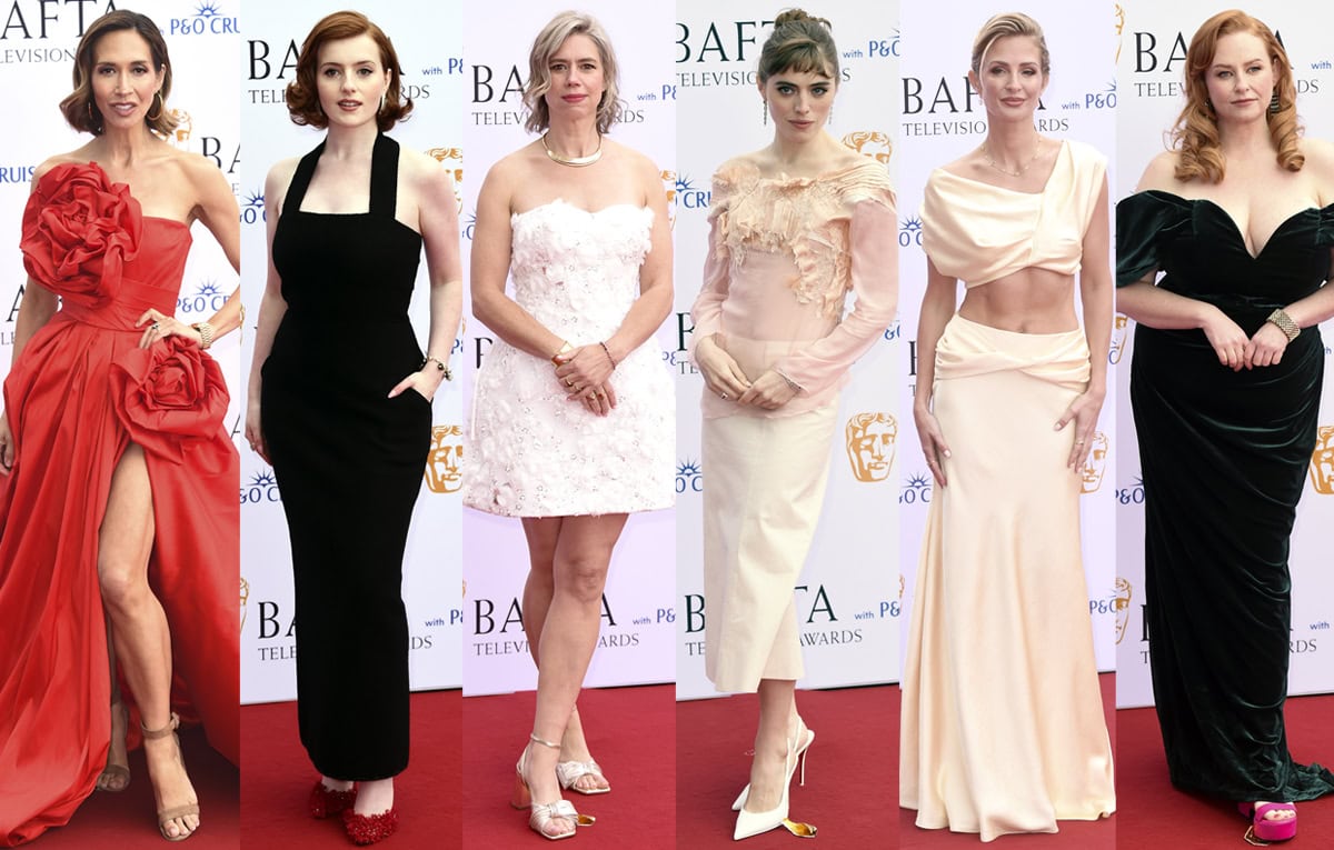 Myleene Klass, Hannah Onslow, Lou Sanders, Bella MacLean, Millie MacKintosh, and Amy Gledhill turn heads in stunning gowns and heels at the BAFTA TV Awards 2026 at the Royal Festival Hall