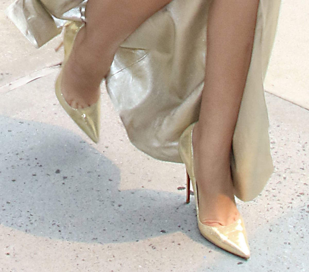 Zendaya heads to The Tonight Show Starring Jimmy Fallon studios in Christian Louboutin “So Kate” in lizard-embossed leather